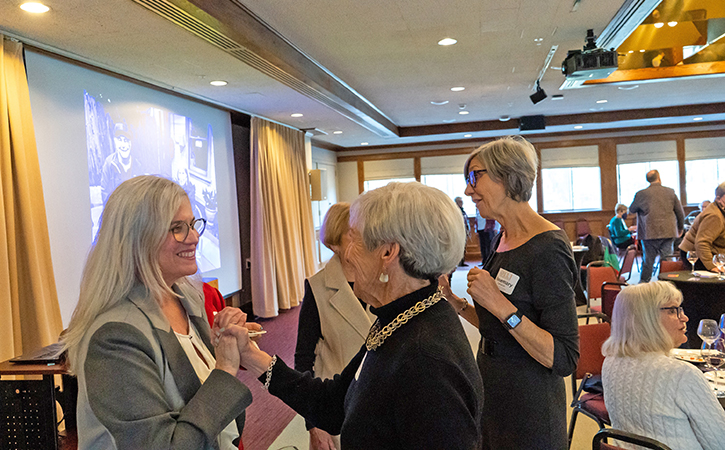 Kathy Bruin, left, with OLLI member Barbara Barer