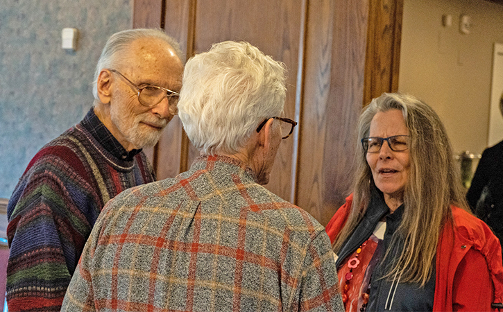 OLLI members Rufus Browning, Al Crowell, with OLLI Berkeley Director, Susan Hoffman