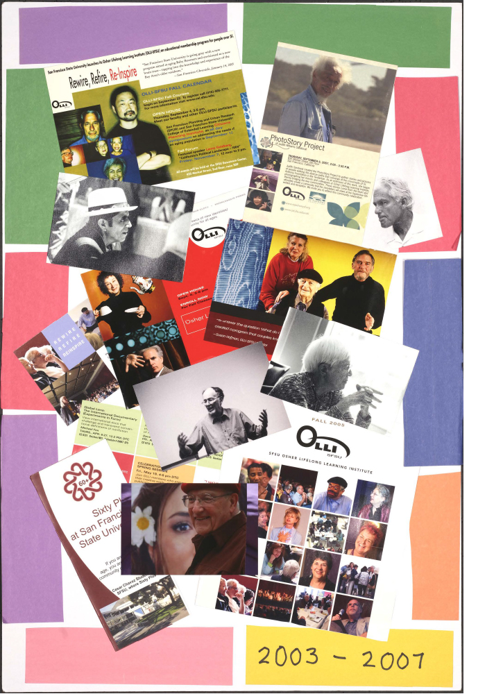 OLLI Member-created memory board collage: 2003-2007